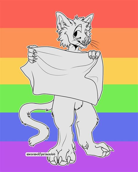 Furry Lgbtq Pride Base Ptu Line Art Diy Fursona Anthro Etsy