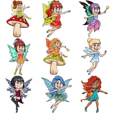 Cute Fairies Cartoon Vector Clipart Friendlystock