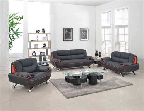 504 Modern Italian Leather Sofa Set Grey Leather Sofa Sets Living
