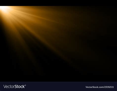 Golden Light Ray Or Sun Beam Background Abstract Vector Image