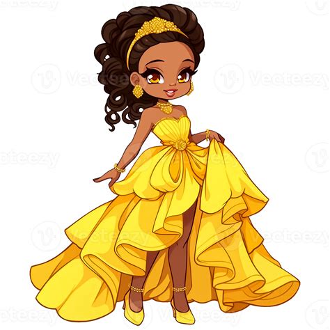 Beautiful Black Princess Wearing An Elegant Dress Ai Generative