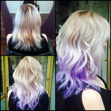 The latter options include such hair color ideas as, for instance, subtle rosewood highlights for brown hair, strawberry blonde hair with darkened roots, platinum hair with strawberry blonde highlights, very light pastel pink ombre for blonde hair, etc. Ombre - Blonde to Purple - Hair Colors Ideas | Purple ...