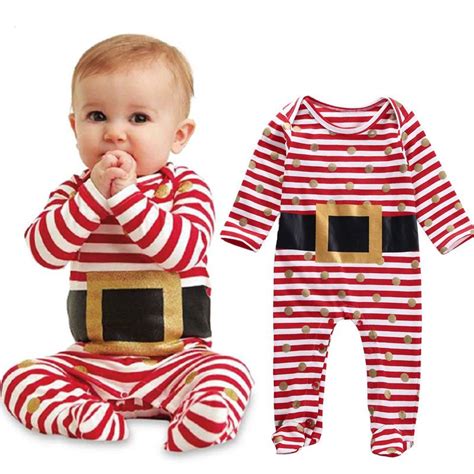 0 24m Newborn Infant Baby Boy Girl Clothes White Red Striped Polka Dot