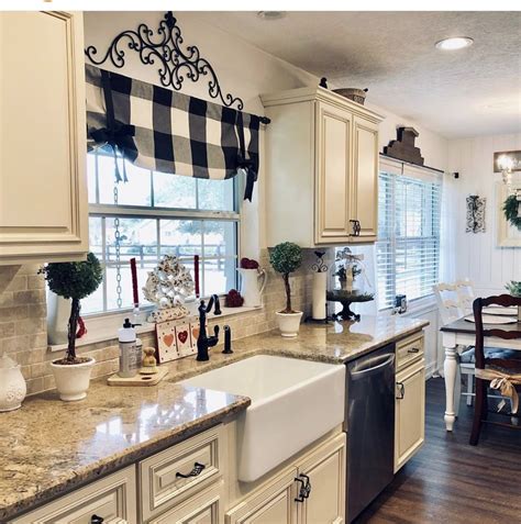 Cris nolasco this tile option isn't for wallflowers—but it's absolutely perfect for making sure your kitchen doesn't resemble everyone else's. Buffalo plaid kitchen | Modern country kitchens, Country ...