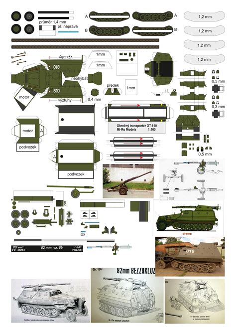 Tatra Ot 810 Miro Armored Vehicle Paper Model Scale 1100 Version 2