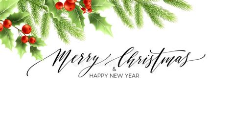 Merry Christmas And Happy New Year Banner Design Stock Vector