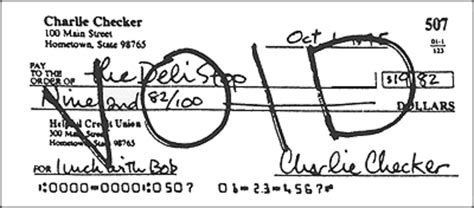 Check meaning, definition, what is check: How to Void a Check: Instructions and Example | ToughNickel