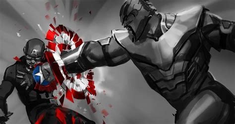 Thanos Destroys Captain Americas Shield In Avengers Endgame Concept Art