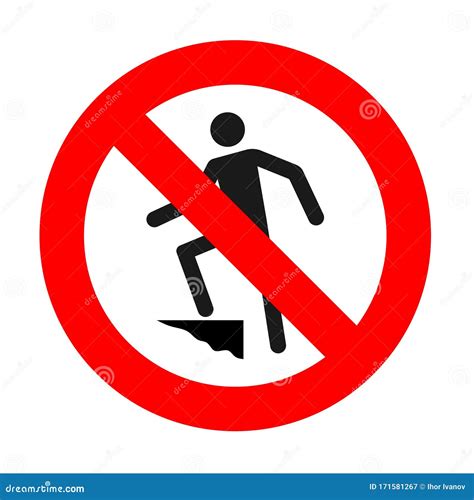 Prohibition Sign To Step On The Surface Do Not Step Stock Illustration