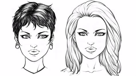 How To Draw 2 Hair Styles Female Step By Step Youtube