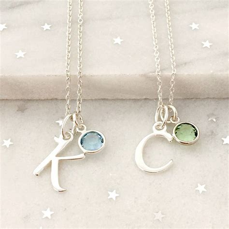 Initial And Birthstone Necklace By Sophie Jones Jewellery