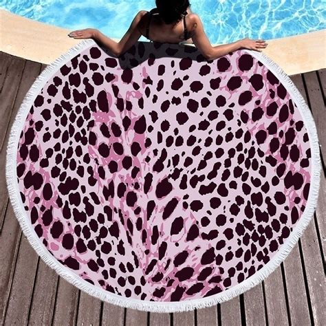 Hot Summer Towels For Beach Leopard Print Fashion Large Round Beach Towel Microfiber Soft