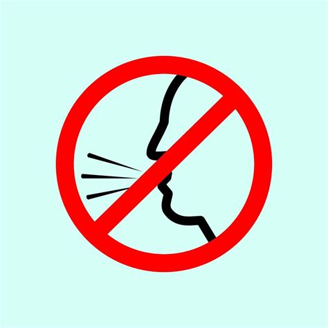 No Cough Icon In Prohibited Sign Flat Design Vector Illustration How