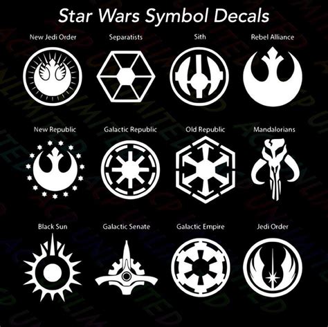 Insignias And Faction Symbol Decals Galactic Republic First Etsy In