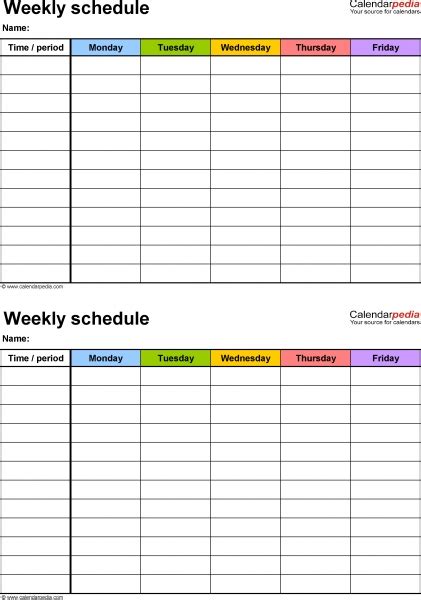 Blank Daily Time Schedule Printable Printable Calendar Template 2021