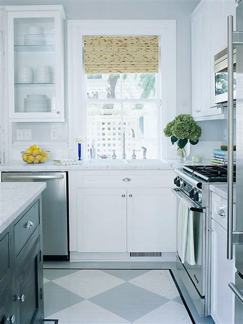White is your best friend in a small kitchen. Make a small kitchen look bigger