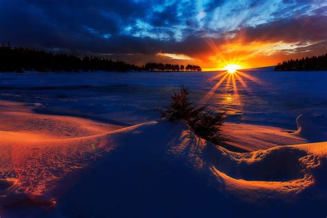 Winter Sunrise Hd Wallpaper Background Image 1920x1280