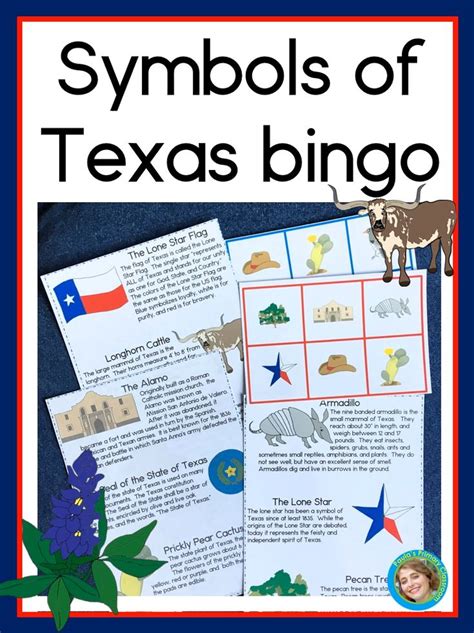 Texas State Symbols Bingo With Symbols Of Texas Informational Posters