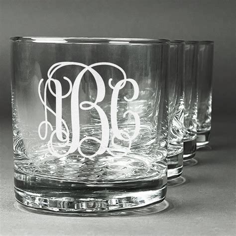 Interlocking Monogram Whiskey Glasses Set Of 4 Personalized Youcustomizeit