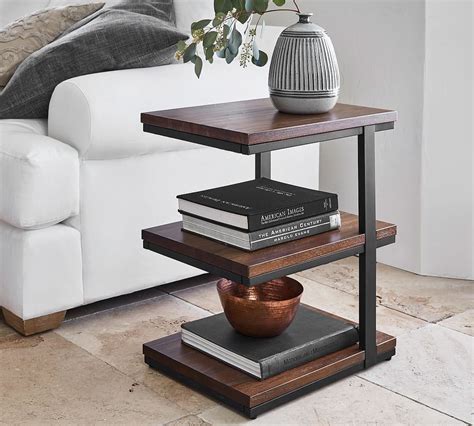 Allen Rectangular Tiered End Table Table Decor Living Room Metal