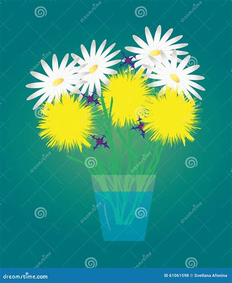 Dandelions Daisies And Buttercups Stock Vector Illustration Of