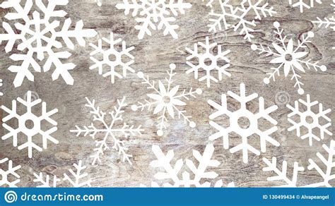 snowflakes on vintage wooden background stock illustration illustration of boards decoration
