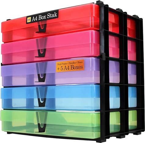 Westonboxes A4 Box Stak Stackable Craft Storage Box Unit Including