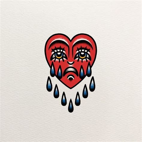Update More Than 82 Traditional Crying Heart Tattoo Flash Super Hot