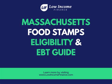 Massachusetts Food Stamps And EBT Guide Low Income Finance