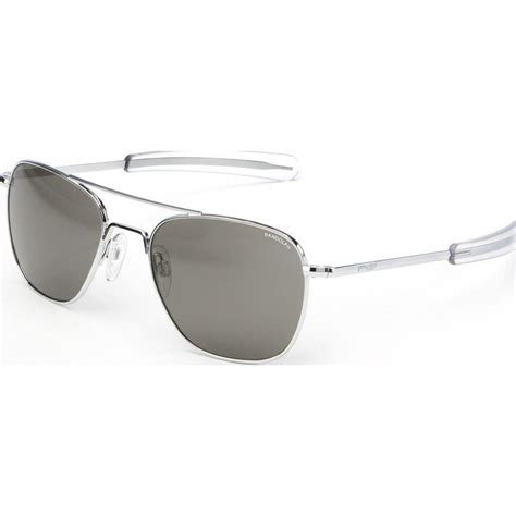 Randolph Aviator Bright Chrome Sunglasses Gray Glass Bayonet Sportique