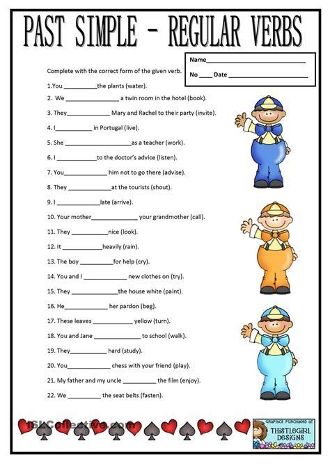 Simple Past Tense Add Ed English Esl Worksheets For Past Tense