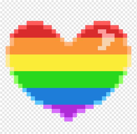 Pixel Rainbow Pixel art Pixelation Pixelart نص برتقالي قلب png