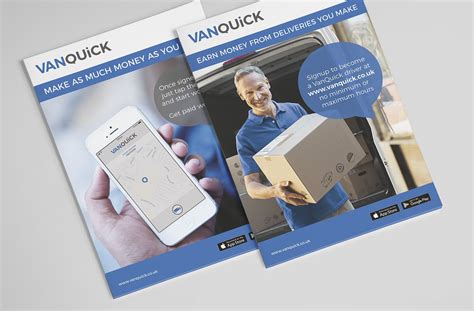 A5 double sided flyer design for new van driver app - VanQuick | Double