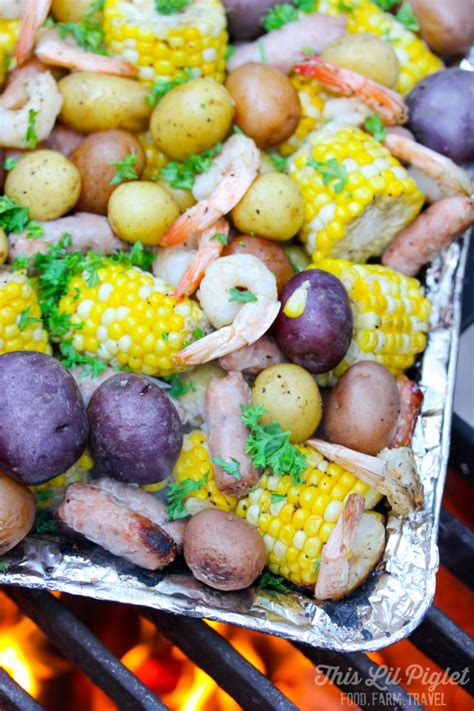 54 amazing vegan camping foods. Camping Food: Campfire Shrimp Boil Foil Pack - This Lil Piglet