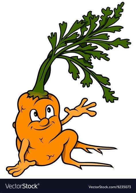 Cartoon Carrot Royalty Free Vector Image Vectorstock