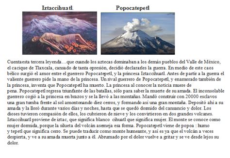 Leyenda Del Volcan Popocatepetl E Iztaccihuatl Corta Mortho