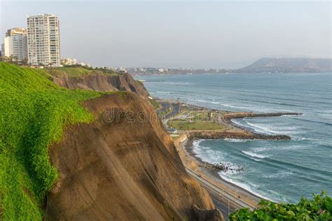 Ocean View From Miraflores Lima Peru Stock Image Image Of Coastline
