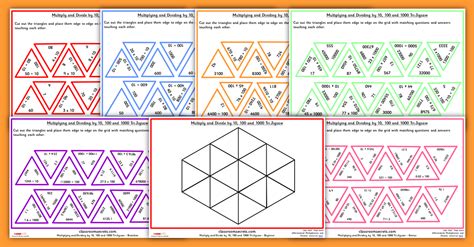 Multiplying And Dividing By 10 100 And 1000 Tarsia Game For Year 5