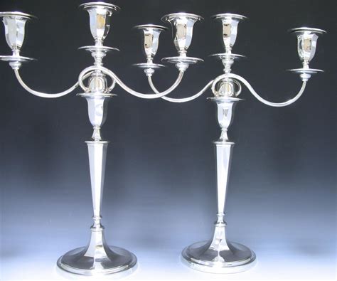 Pair Of Antique Sterling Silver Candelabra 1912 Fordham And Faulkner Of
