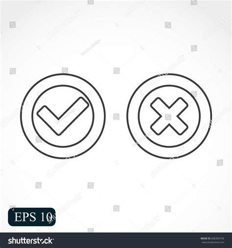 Check Mark Cross Icons Stock Vector Royalty Free 606304730 Shutterstock