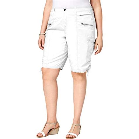 Style And Co Plus Size Zippered Cargo Shorts Bright White 14w