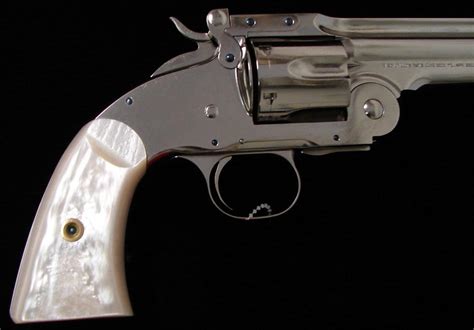 Uberti Schofield 45 Lc Caliber Revolver Nickel Plated With Pearl