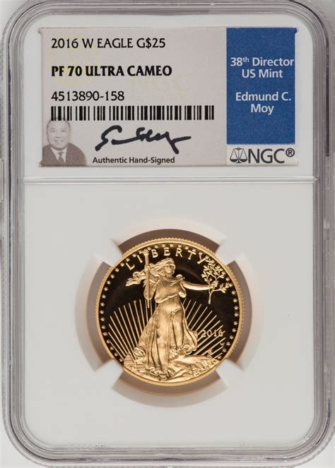 2016 W 25 Half Ounce Gold Eagle 30th Anniversary Ngc Pf70 Moy Signed