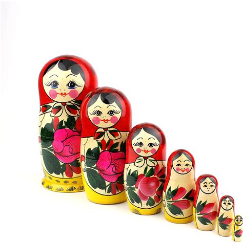 Heka Naturals Russian Nesting Dolls 7 Traditional Matryoshka Classic