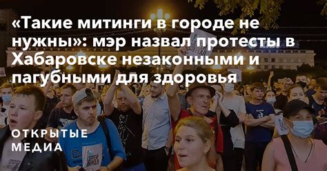 Такие митинги в городе не нужны мэр назвал протесты в Хабаровске