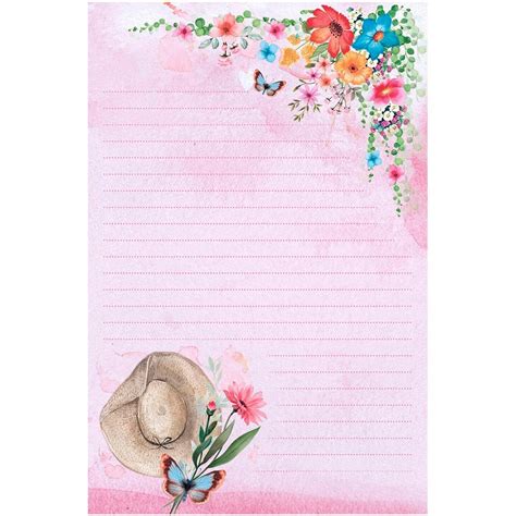 Papel De Carta Com Flores