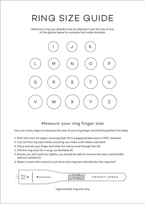 Free Printable Ring Sizer Online Uk Jtl Ring Size Guide Ring Size