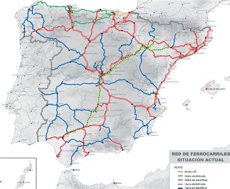 Spain Rail Travel Map Espagne