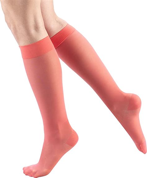 Truform Sheer Compression Stockings 15 20 Mmhg Womens Knee High Length 20 Denier