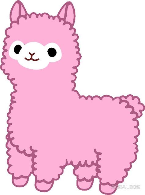 Pink Alpaca Sticker By Scraleos Kawaii Alpaca Pink Drawing Kawaii